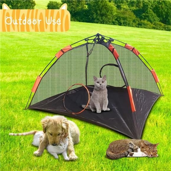Outdoor Cat Enclosures, Foldable Cat Tent and Tunnel, Portable Large Playpen - Picture 5 of 6